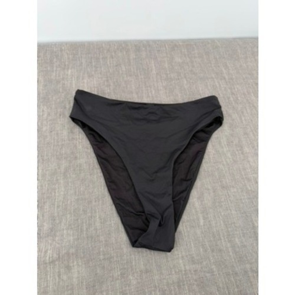 SKIMS Recycled Swim Mid Waist Bikini Bottom Onyx Black Size S Small NWT